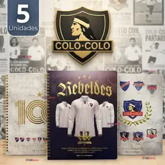 UTILISIMO - Pack 5 Unidades Cuadernos Colo Colo Centenario 100 Hojas Diseños Surtidos