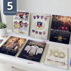 UTILISIMO - Pack 5 Unidades Cuadernos Colo Colo Centenario 100 Hojas Diseños Surtidos