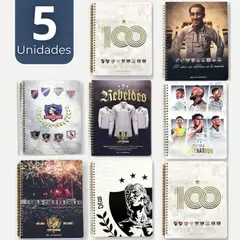 UTILISIMO - Pack 5 Unidades Cuadernos Colo Colo Centenario 100 Hojas Diseños Surtidos