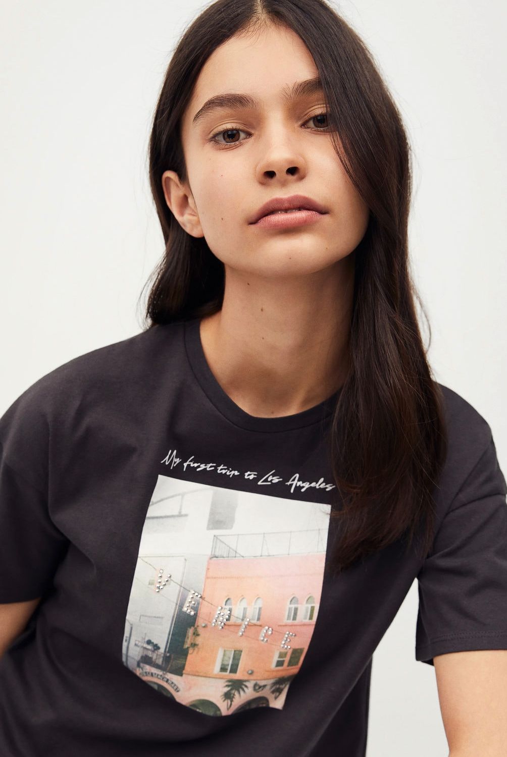 MANGO TEEN - Camiseta Estampado Strass