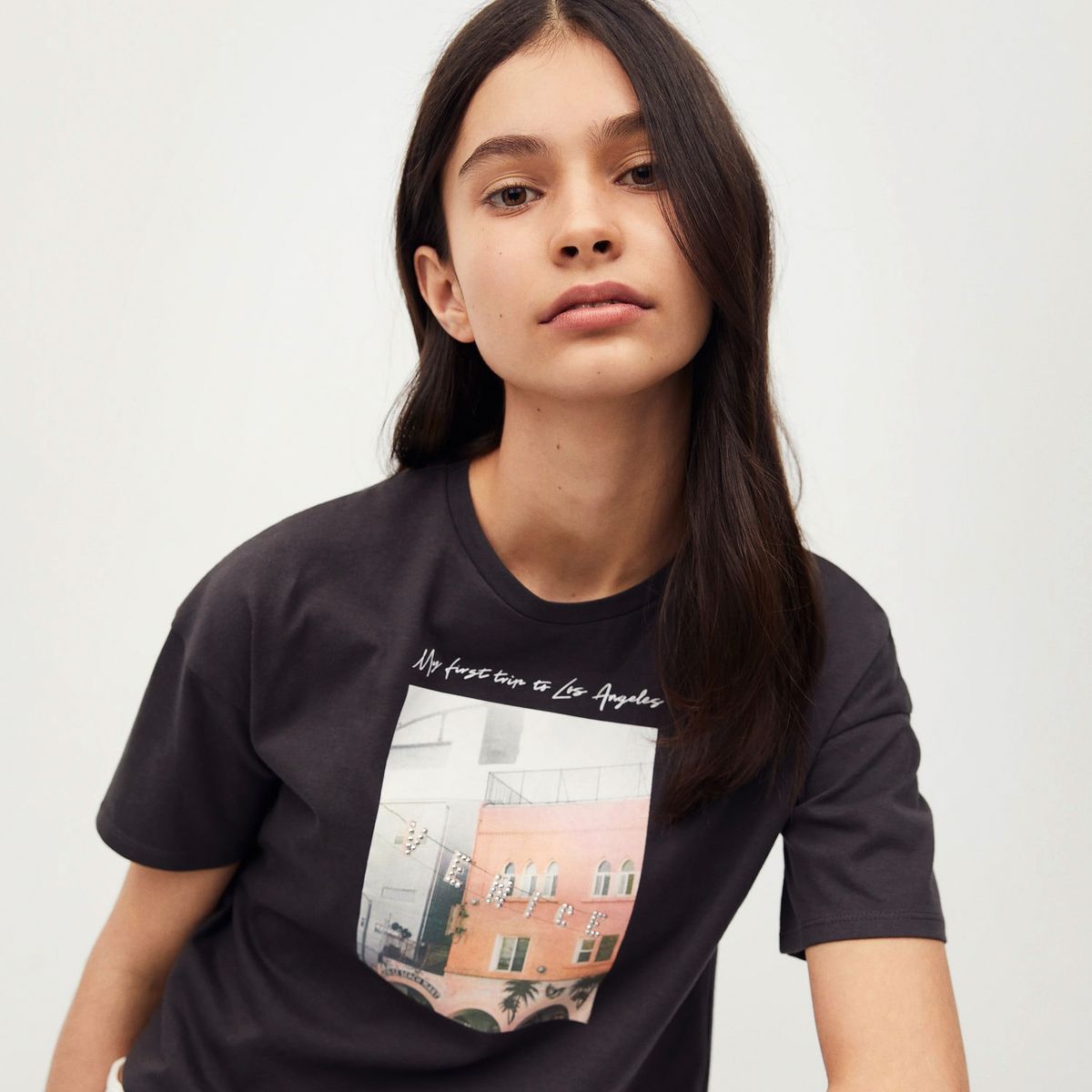 MANGO TEEN - Camiseta Estampado Strass