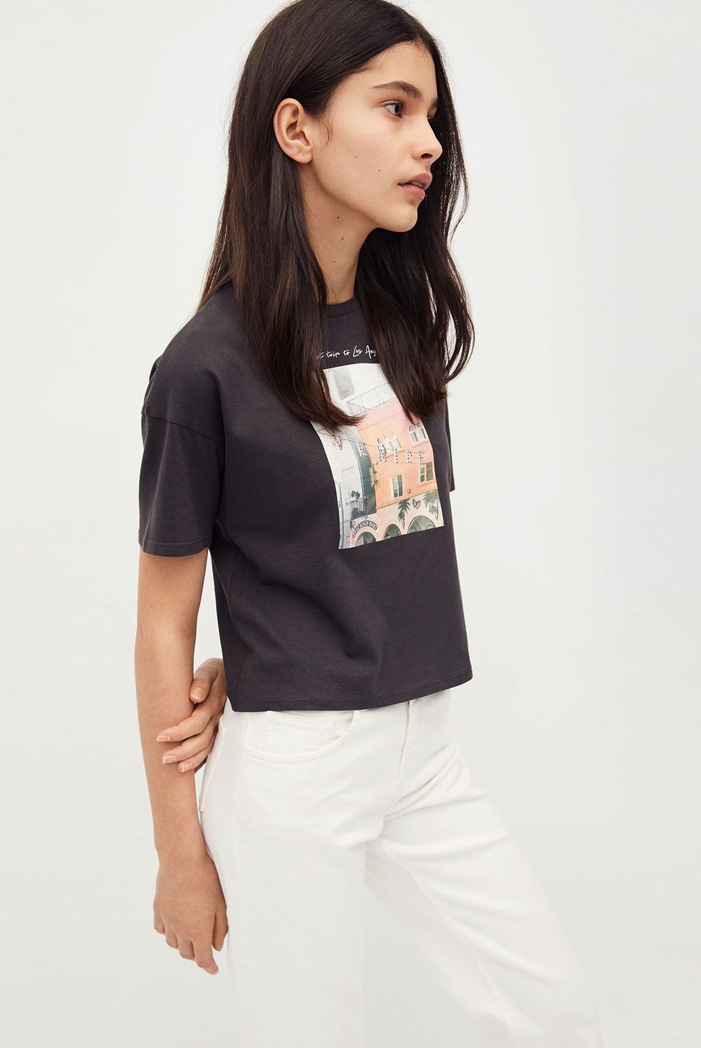 MANGO TEEN - Camiseta Estampado Strass