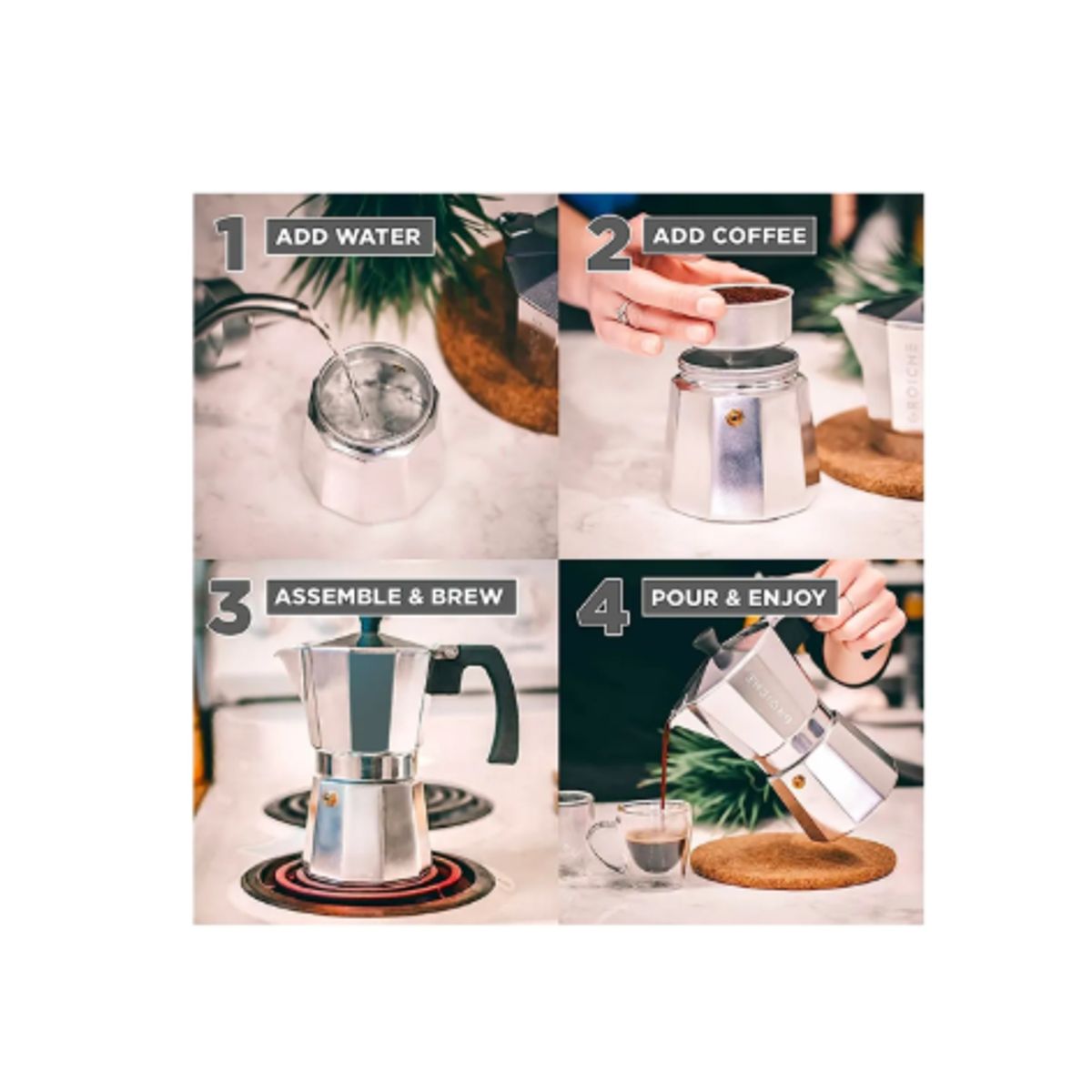 GENERICO - Cafetera 6 Tazas Ideal Para Café Hogar Cocina Uso Diario