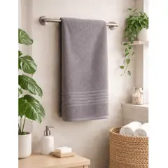 AMABILE - Toalla Cuerpo Grande 90x180cms Gris Oscuro 100% Algodón