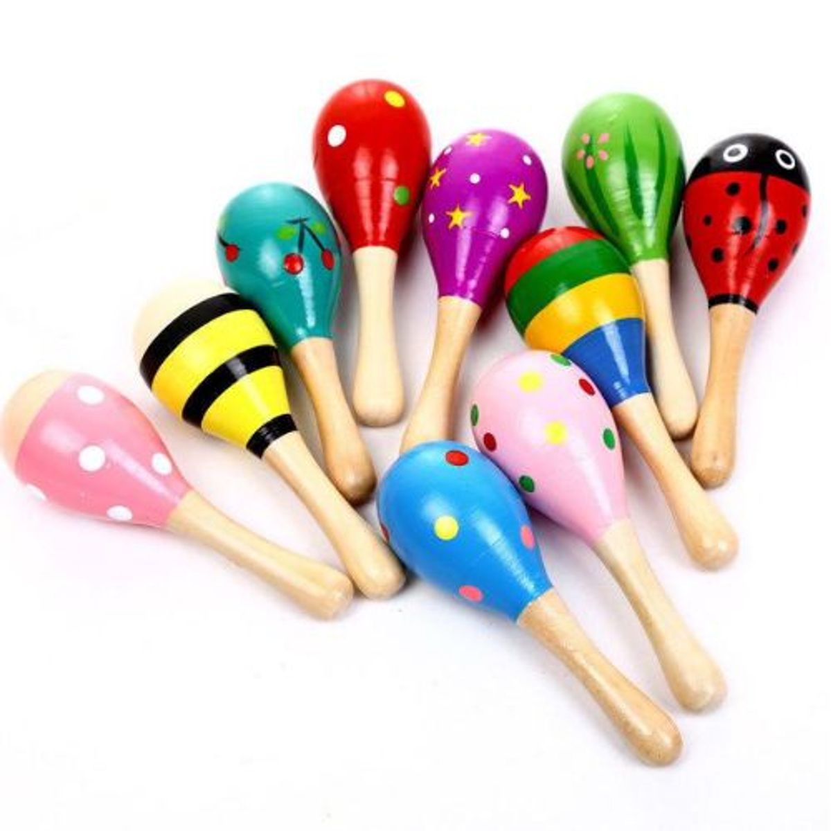 GENERICO - Maraca De Madera Sonajero NIños