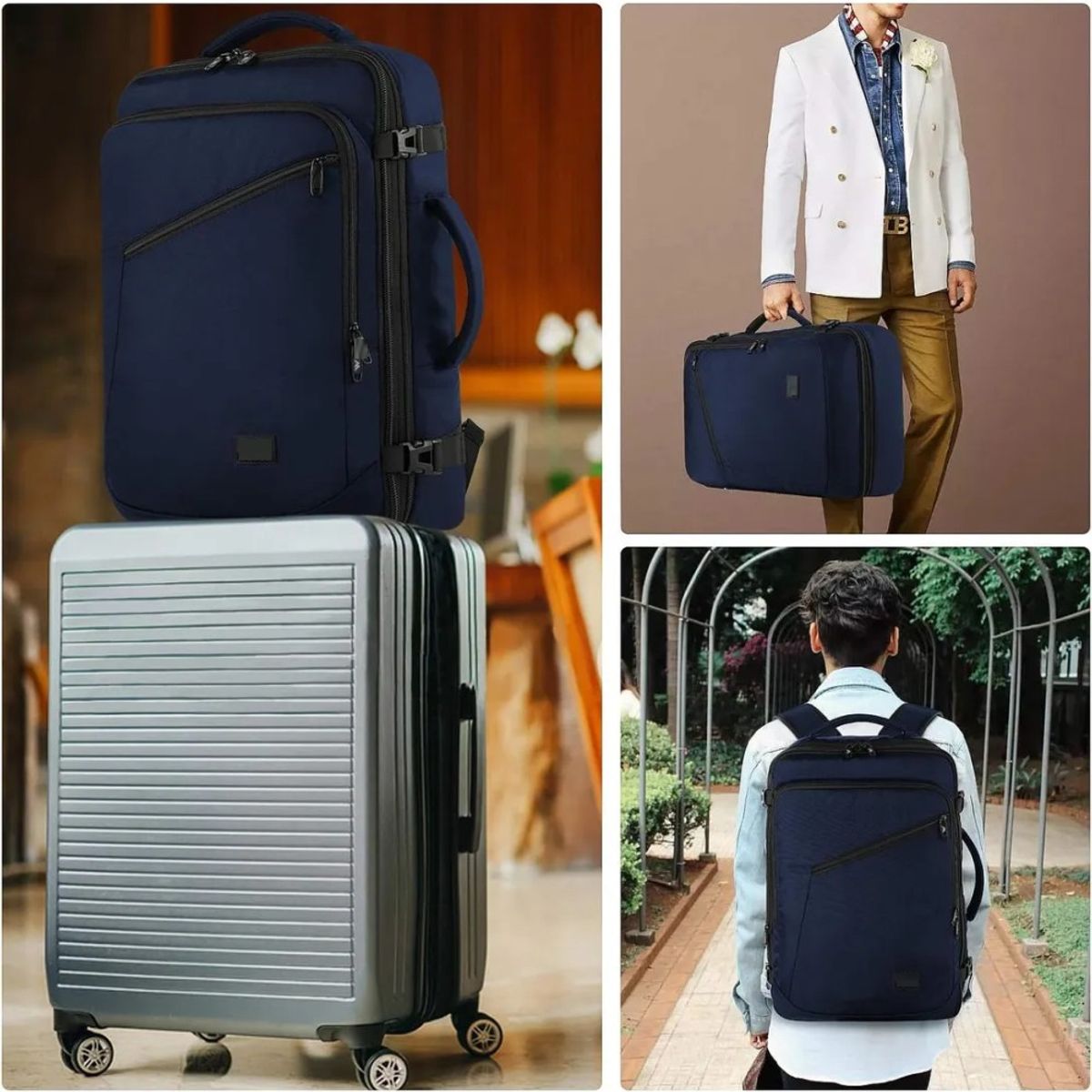 GENERICO - Mochila De Viaje Impermeable Expandible Antirrobo Grande Azul BELUG