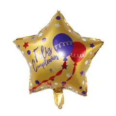 GENERICO - Globo metálico forma de estrella feliz cumpleaños 45cm