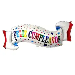 GENERICO - Globo metalico feliz cumpleaños 97x49cm