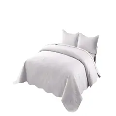 GENERICO - CUBRECAMA QUILT DE VERANO KING CON RELIEVE COLOR BLANCO