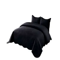 GENERICO - CUBRECAMA QUILT DE VERANO KING CON RELIEVE COLOR NEGRO