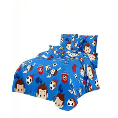 GENERICO - CUBRECAMA QUILT DE VERANO 1,5 PLAZAS CON DISENO NIÑO DEPORTISTA