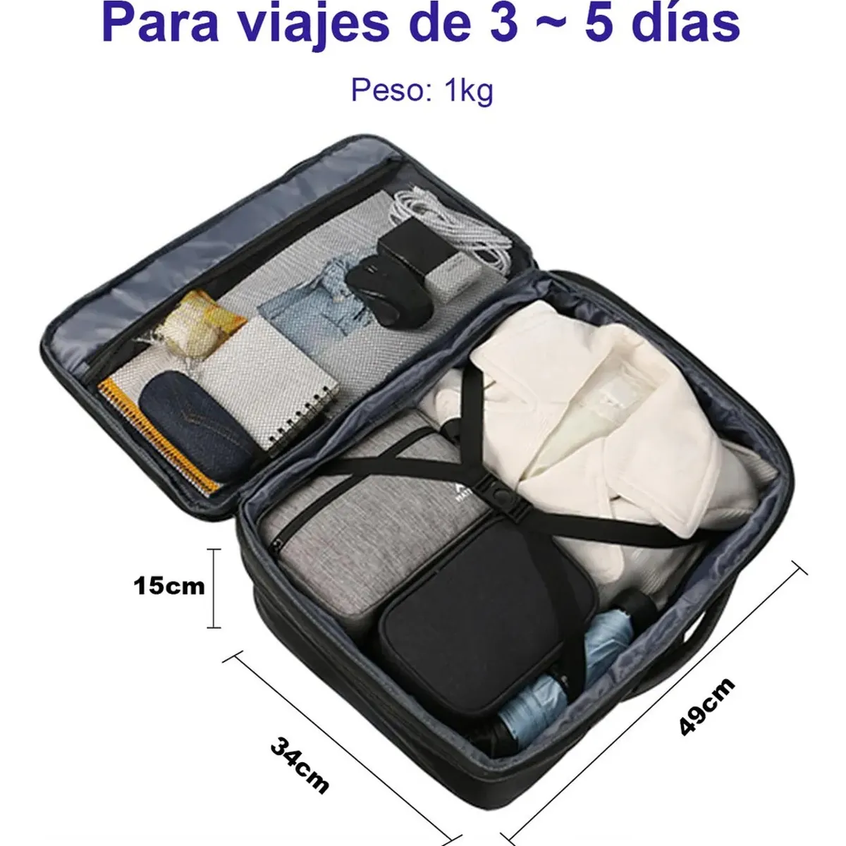 GENERICO - Mochila De Viaje Impermeable Expandible Antirrobo Grande BELUG