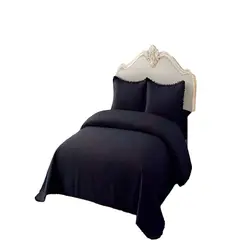 GENERICO - CUBRECAMA DE VERANO QUILT KING CON POMPON COLOR NEGRO