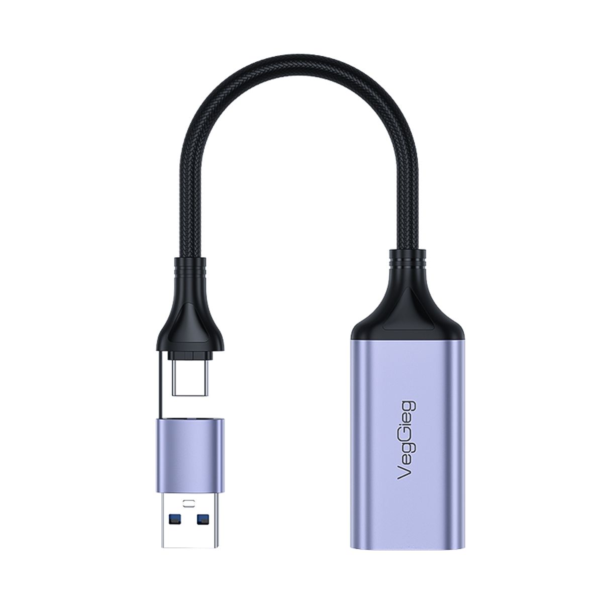 GENERICO - Capturadora De Video 4k 60hz 1080p Tipo C 3.0 Usb Veggieg Gris