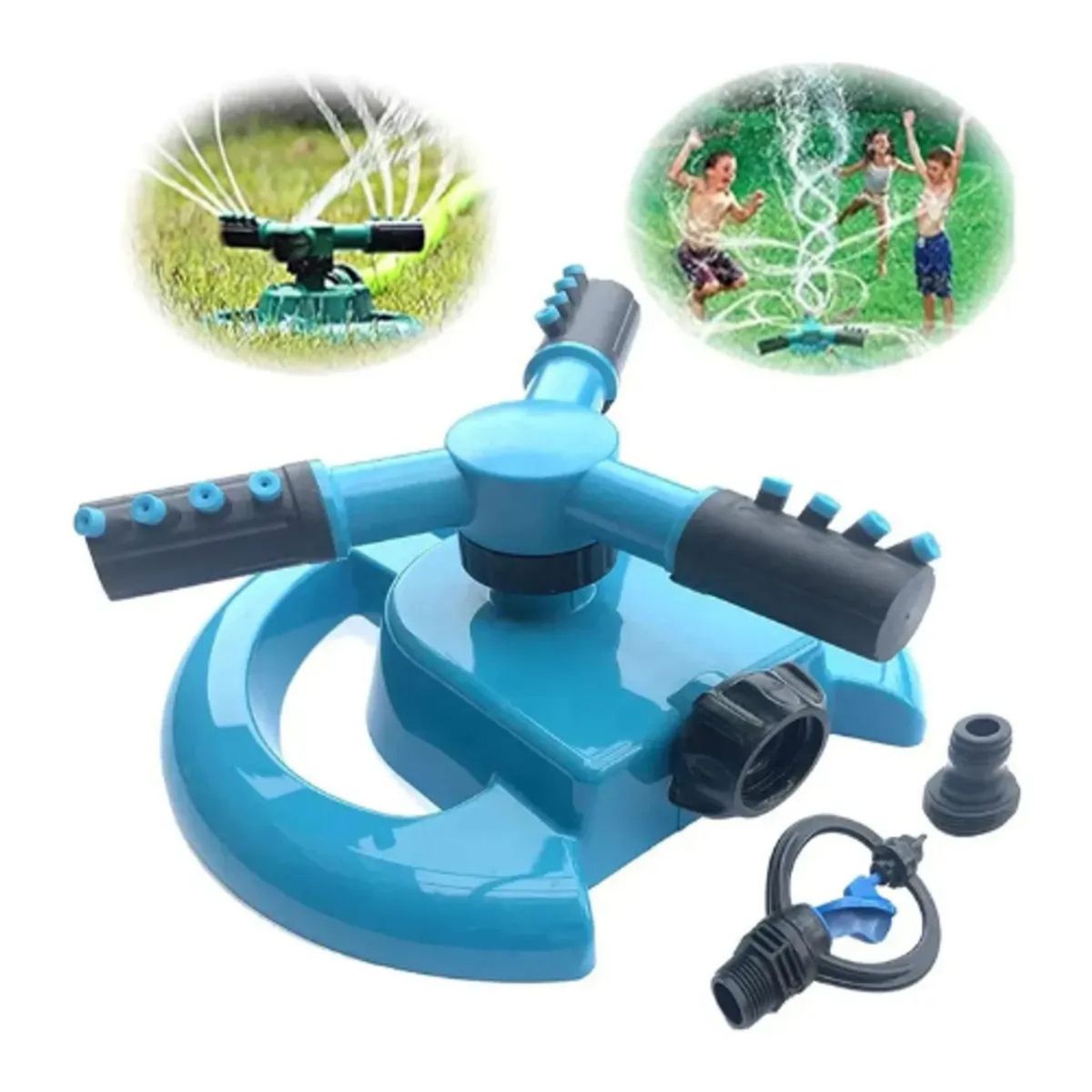 MOVI - Regador Giratorio 360° con Base y 3 Aspas para jardin