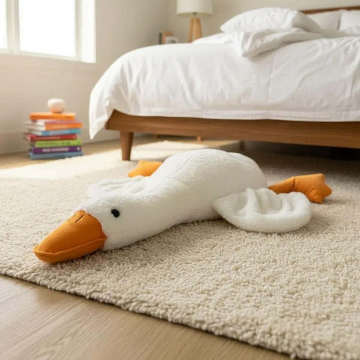 TODOHOGAR SANTIAGO DE CHILE - Peluche Ganso Gigante 90×60 Cm · Afelpado Suave · Decoración