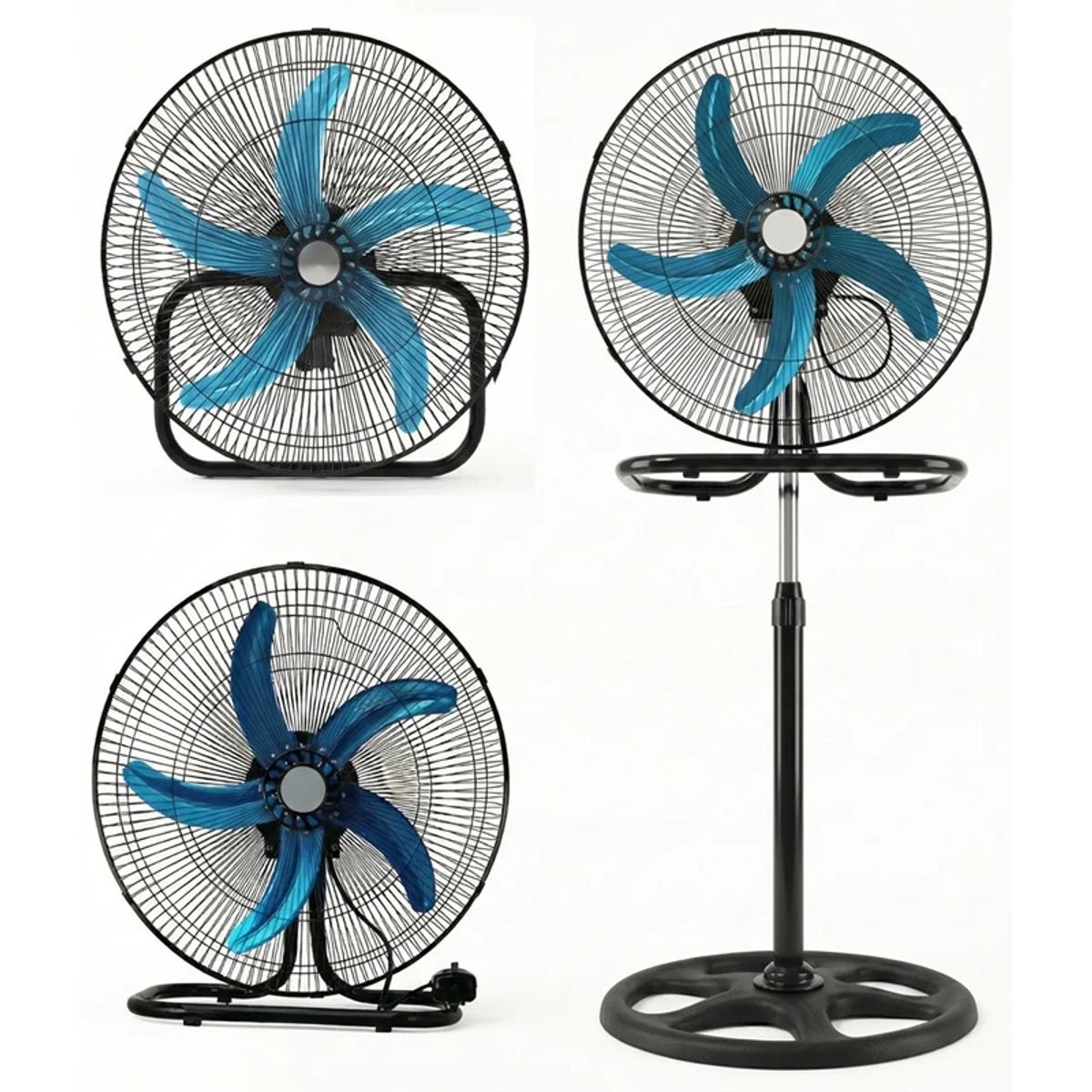 GENERICO - Ventilador Industrial 3 En 1 Pared Pedestal Piso Sobremesa