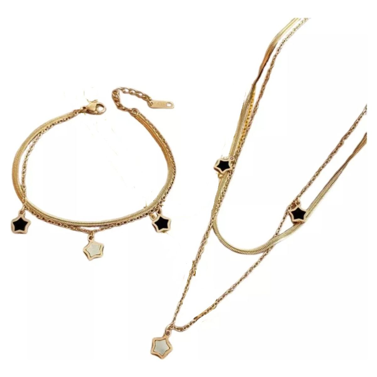 GENERICO - Collar Y Pulsera Estrellas Para Damas Parejas Mujer M1