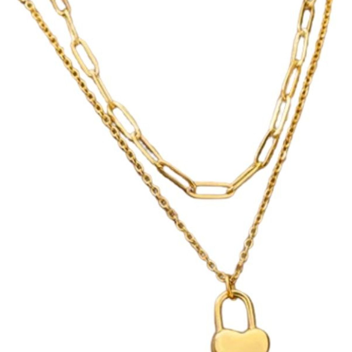 GENERICO - Collar Corazon Doble Para Damas Parejas Mujer M1