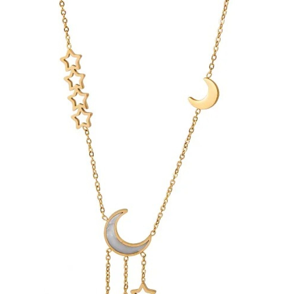 GENERICO - Collar Luna Estrellas Para Damas Parejas Moda 2025