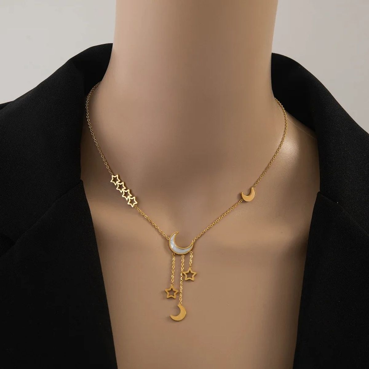 GENERICO - Collar Luna Estrellas Para Damas Parejas Moda 2025