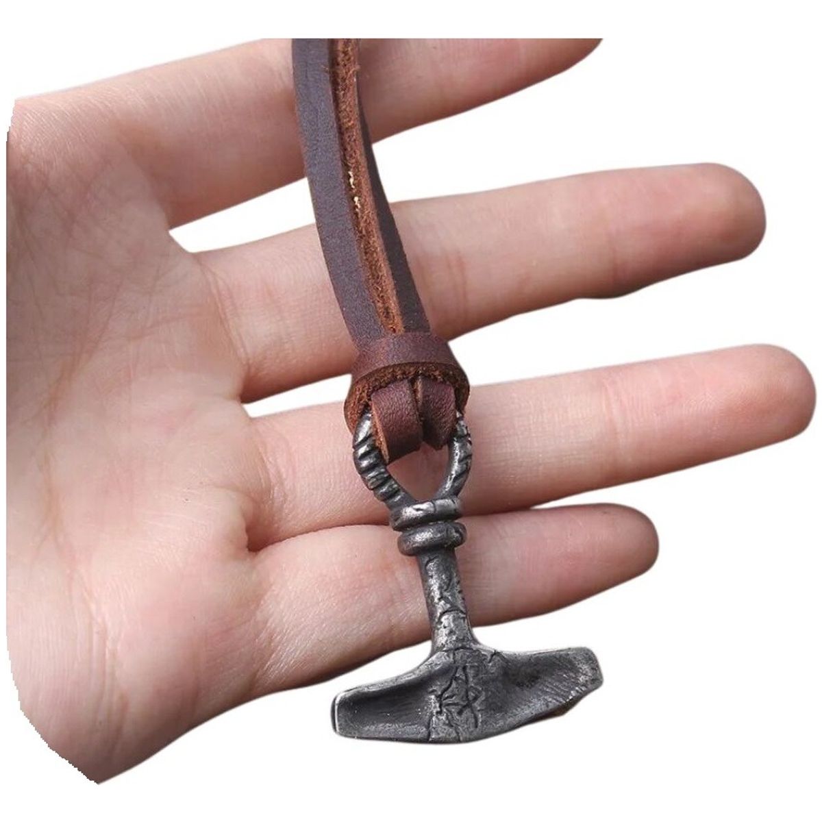 GENERICO - Collar De Cuero Martillo Mjolnir Vikingo Moda