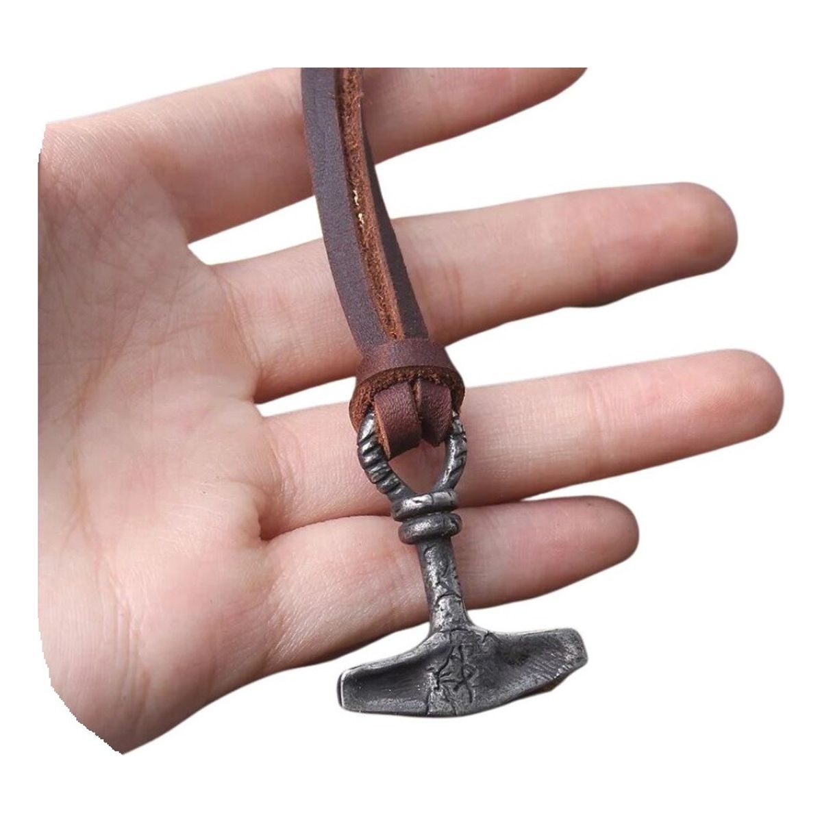 GENERICO - Collar De Cuero Martillo Mjolnir Vikingo Moda