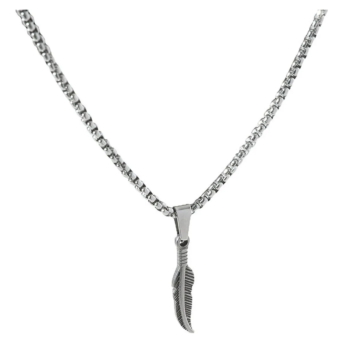 GENERICO - Collar Pluma Silver Space Hombre Mujer Moda 1 Pluma