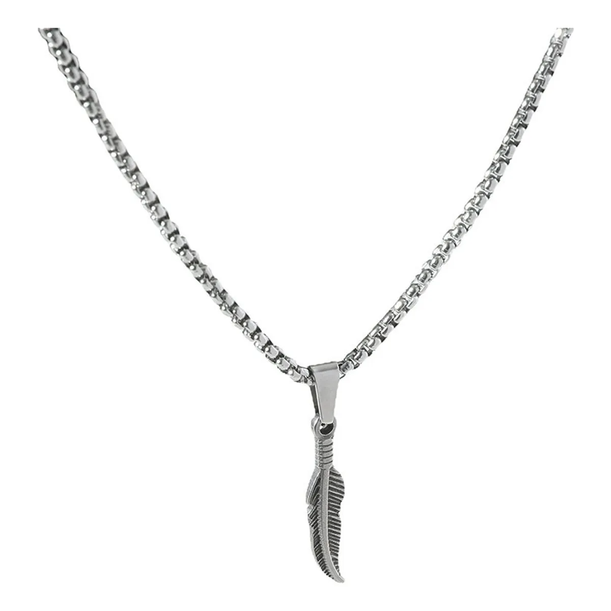 GENERICO - Collar Pluma Silver Space Hombre Mujer Moda 1 Pluma
