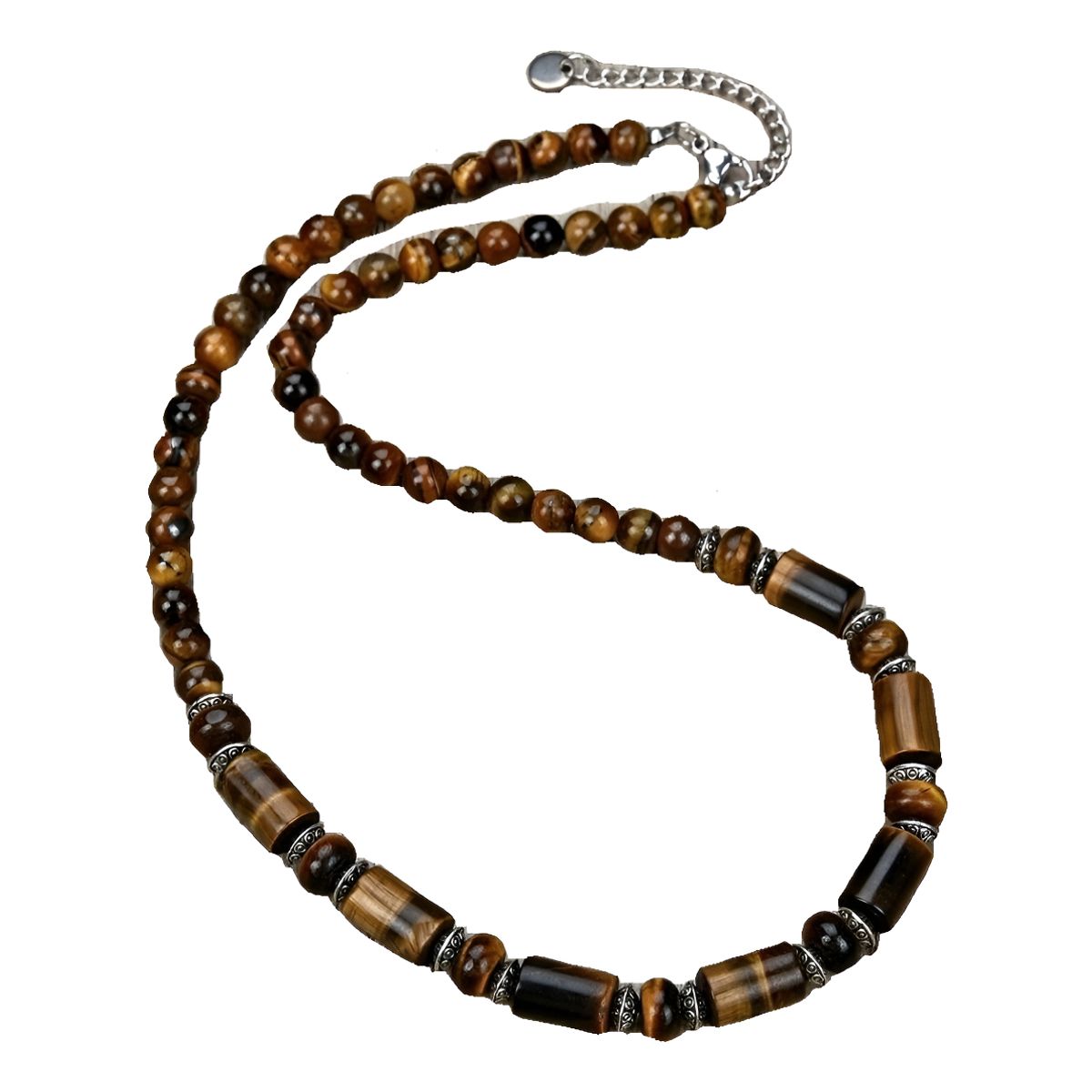 GENERICO - Collar Piedra Ojo De Tigre Hombre Masculino M1