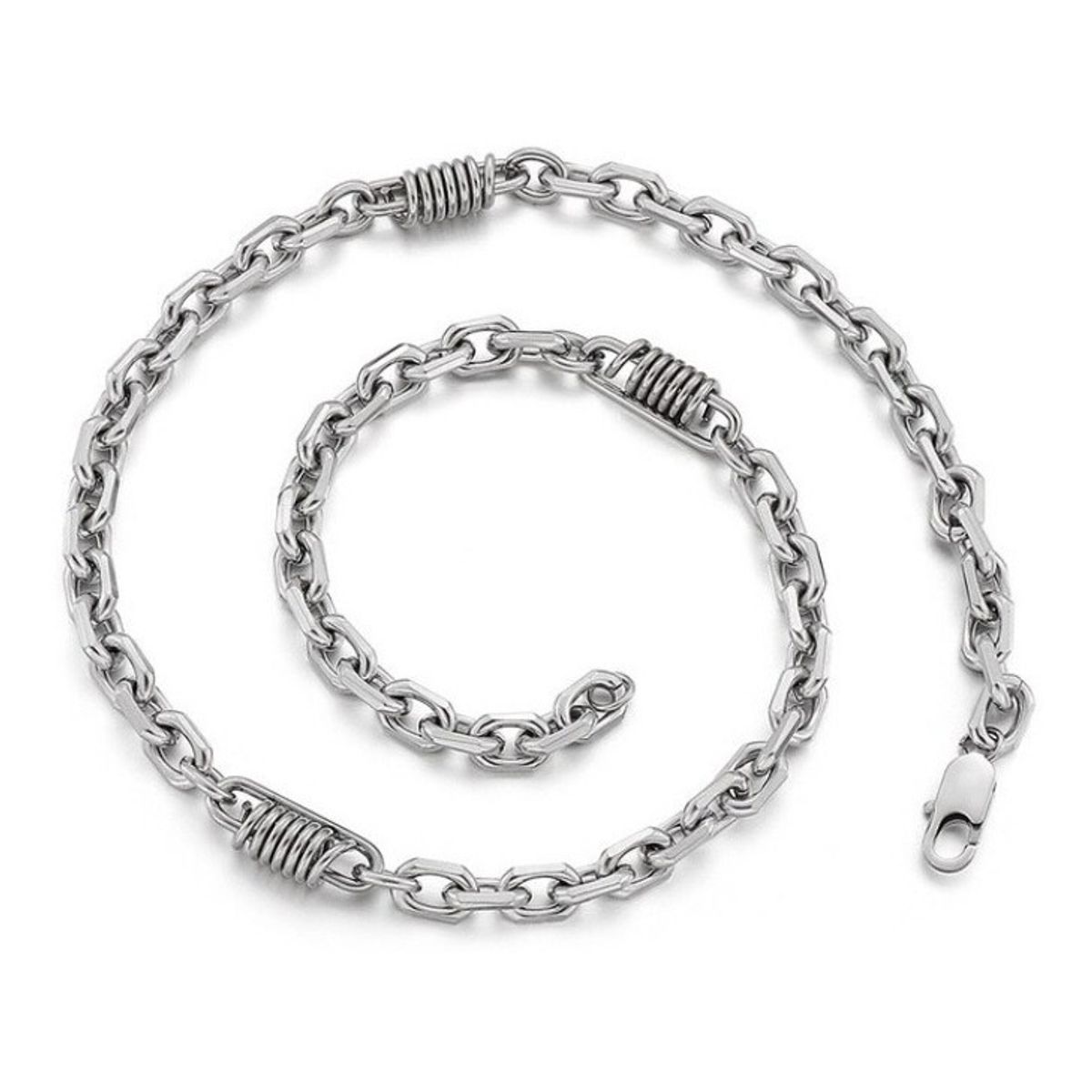 GENERICO - Collar Vintage Silver 7mm Hombre Mujer Moda Masculina