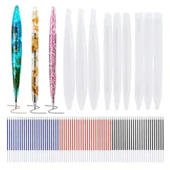 GENERICO - Set 9 Moldes Silicona Lapiz Lapicero Boligrafo Para Resina