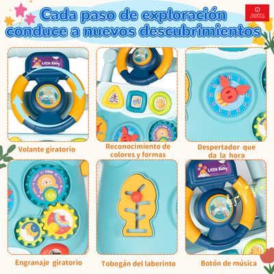 Imagen 2 del producto Andador Para Bebé Musical Caminador Didáctico Juguete 6 En 1 Azul