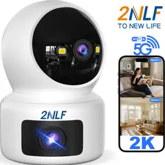 2NLF - 2nlf® 5g Cámara De Seguridad Wifi Ip 360° Doble Pantalla Full Hd Con Alarma Llamada Bidireccional