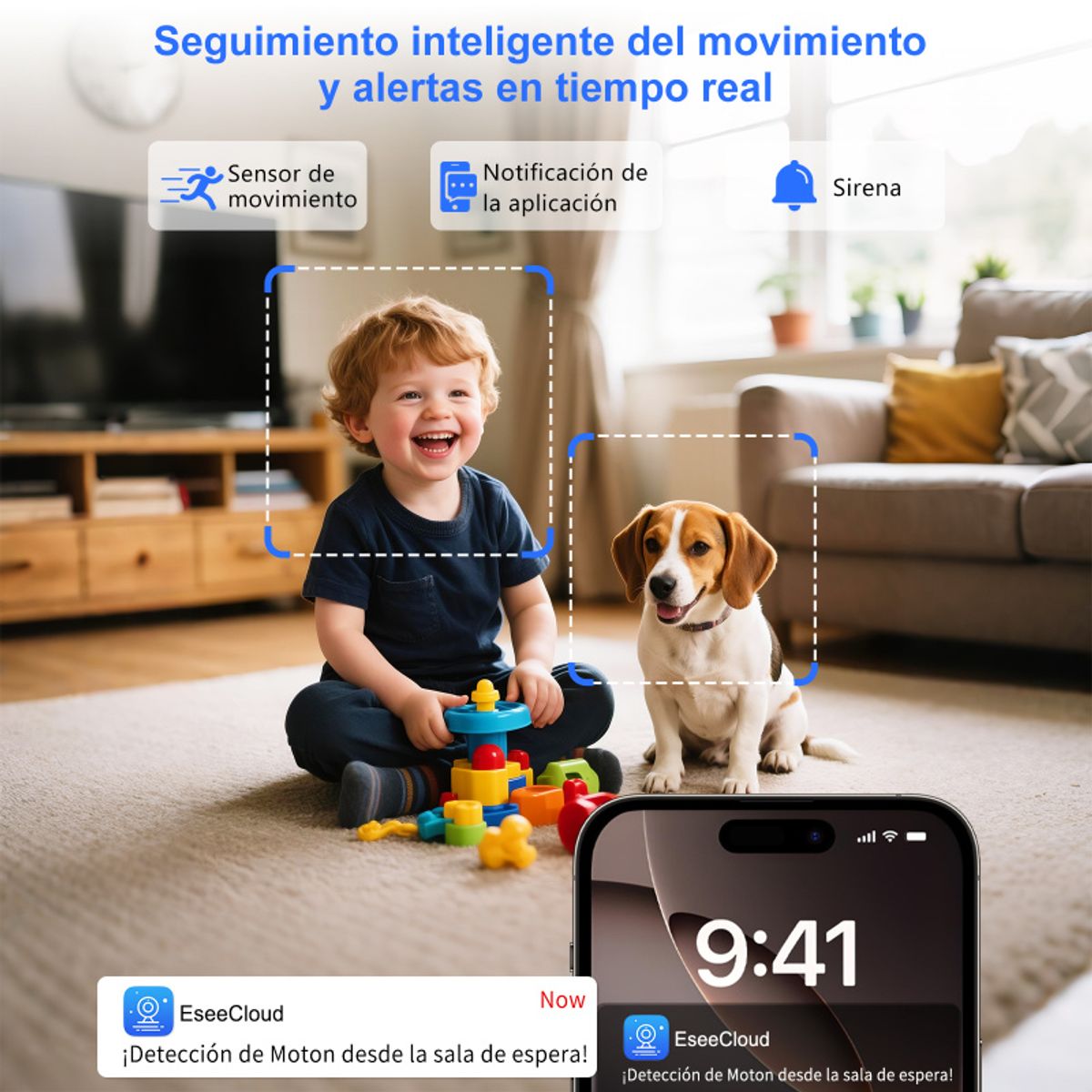 2NLF - 2nlf® 5g Cámara De Seguridad Wifi Ip 360° Doble Pantalla Full Hd Con Alarma Llamada Bidireccional