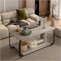 Mesa De Centro Moderna Minimalista 2 Niveles 100x48x43