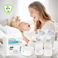 ZSPK - Extractor de Leche Eléctrico Doble 150ml con 2 Modos y 9 Niveles Ideal para mamás primerizas