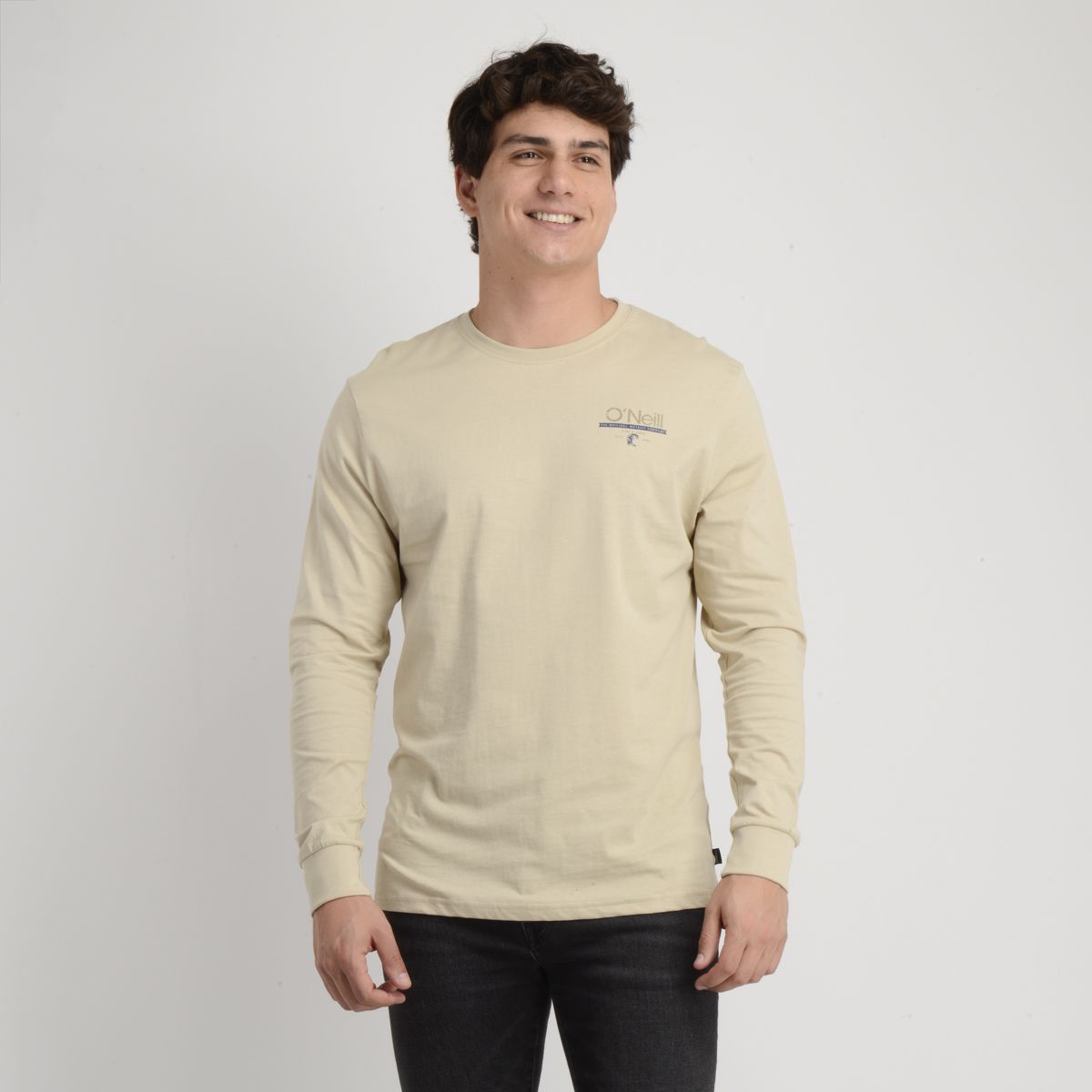 O'NEILL - POLERA MANGA LARGA OG WORDMARK CAFE CLARO