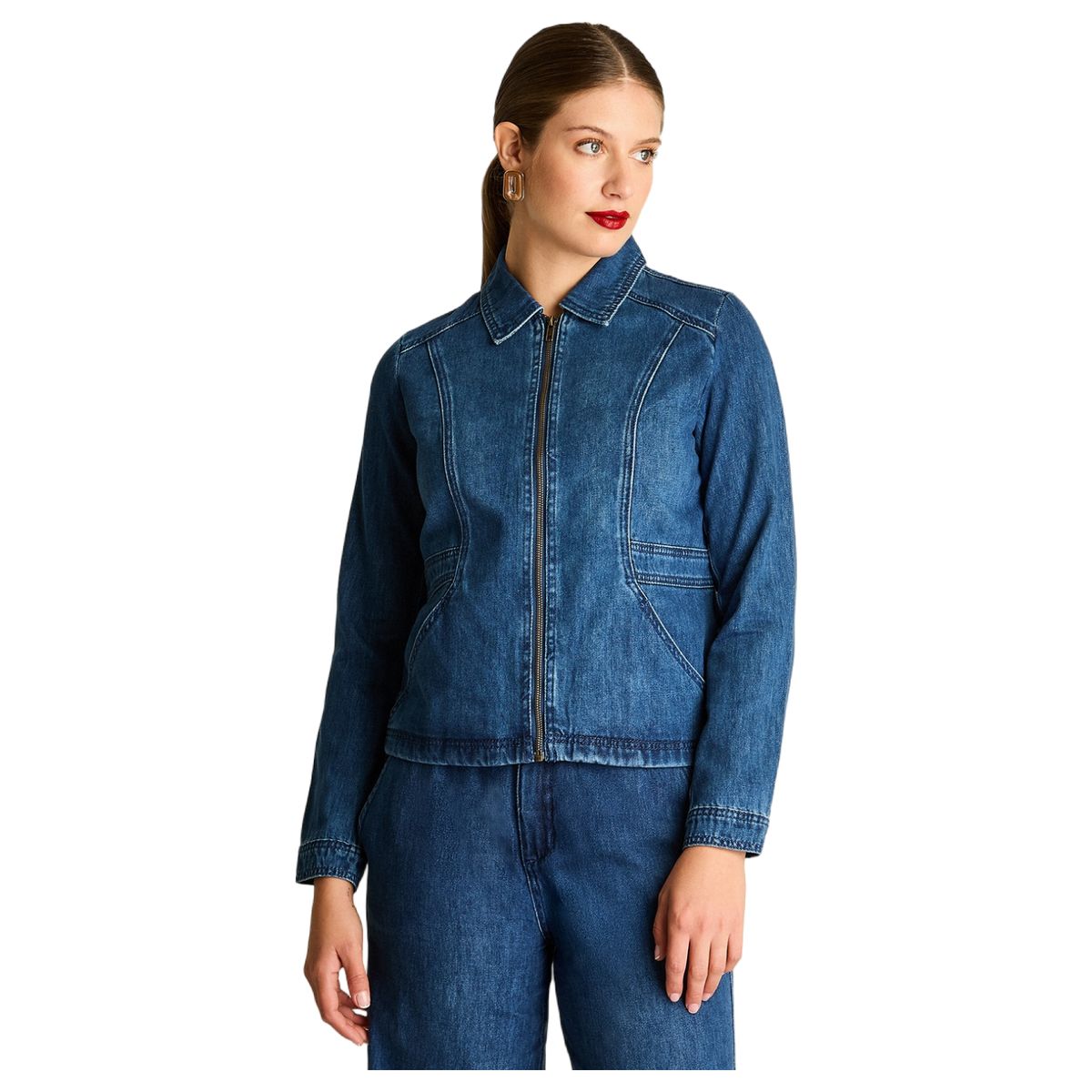LORENZO DI PONTTI - Chaqueta Denim Azul con Bolsillos