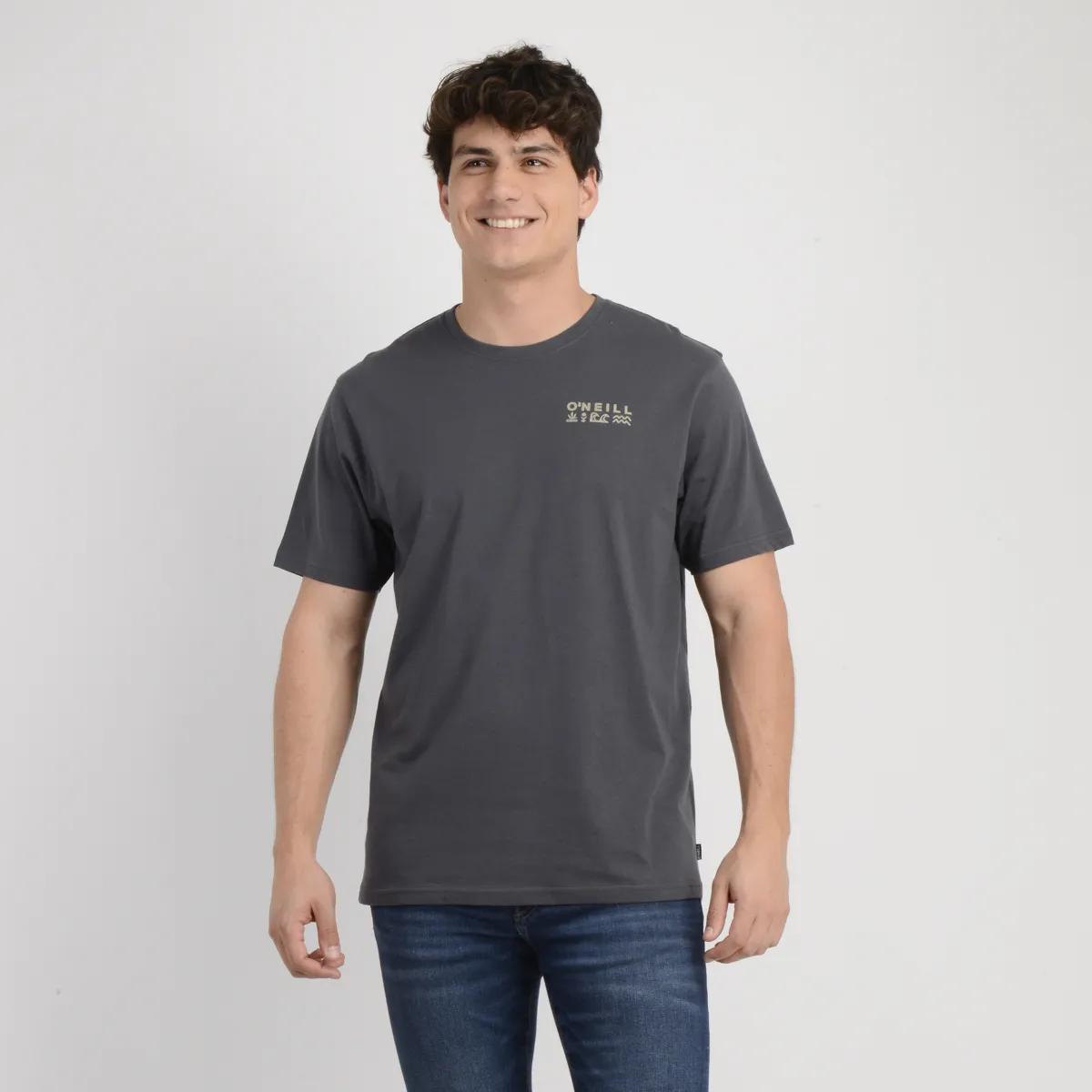 O'NEILL - POLERA MANGA CORTA GLYPHS GRIS OSCURO