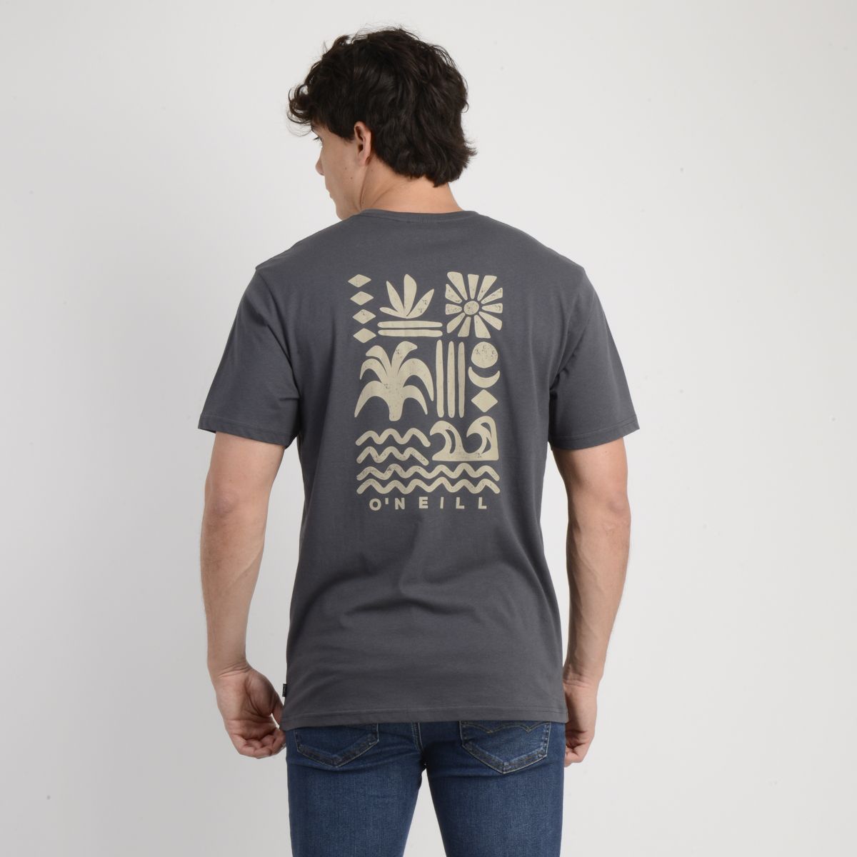 O'NEILL - POLERA MANGA CORTA GLYPHS GRIS OSCURO