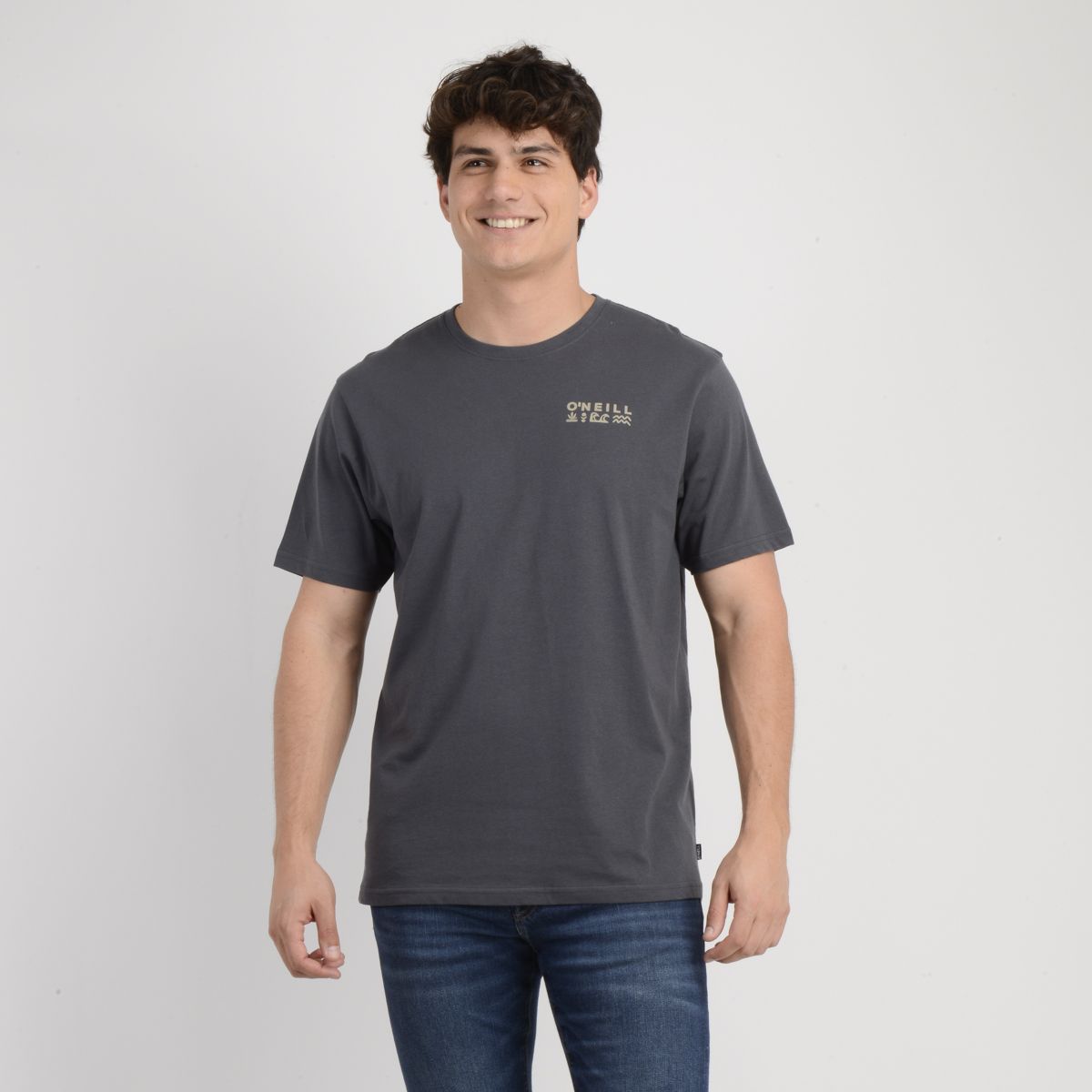 O'NEILL - POLERA MANGA CORTA GLYPHS GRIS OSCURO