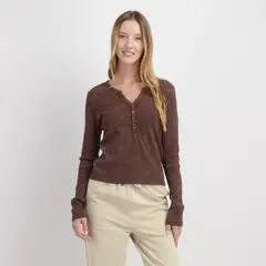 O'NEILL - POLERA MANGA LARGA KEELY CAFE