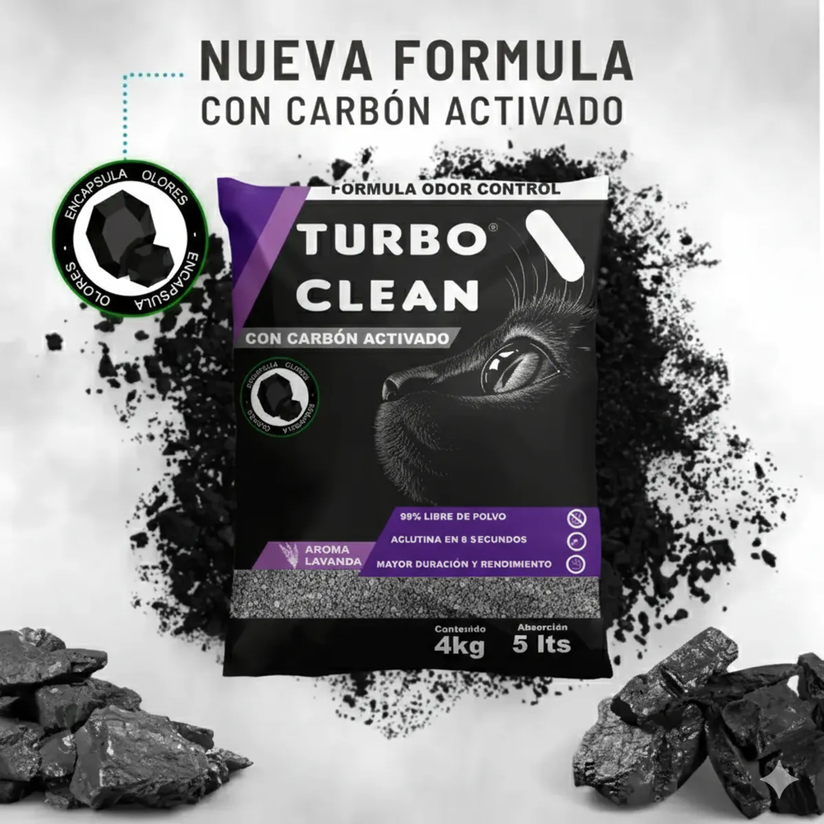 TURBO - Arena Sanitaria Turbo Clean Formato 4 Kg