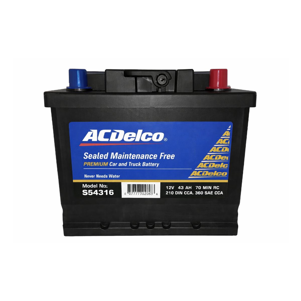 GENERICO - Bateria de Auto 43AH Positivo Derehco 380CCA S54316