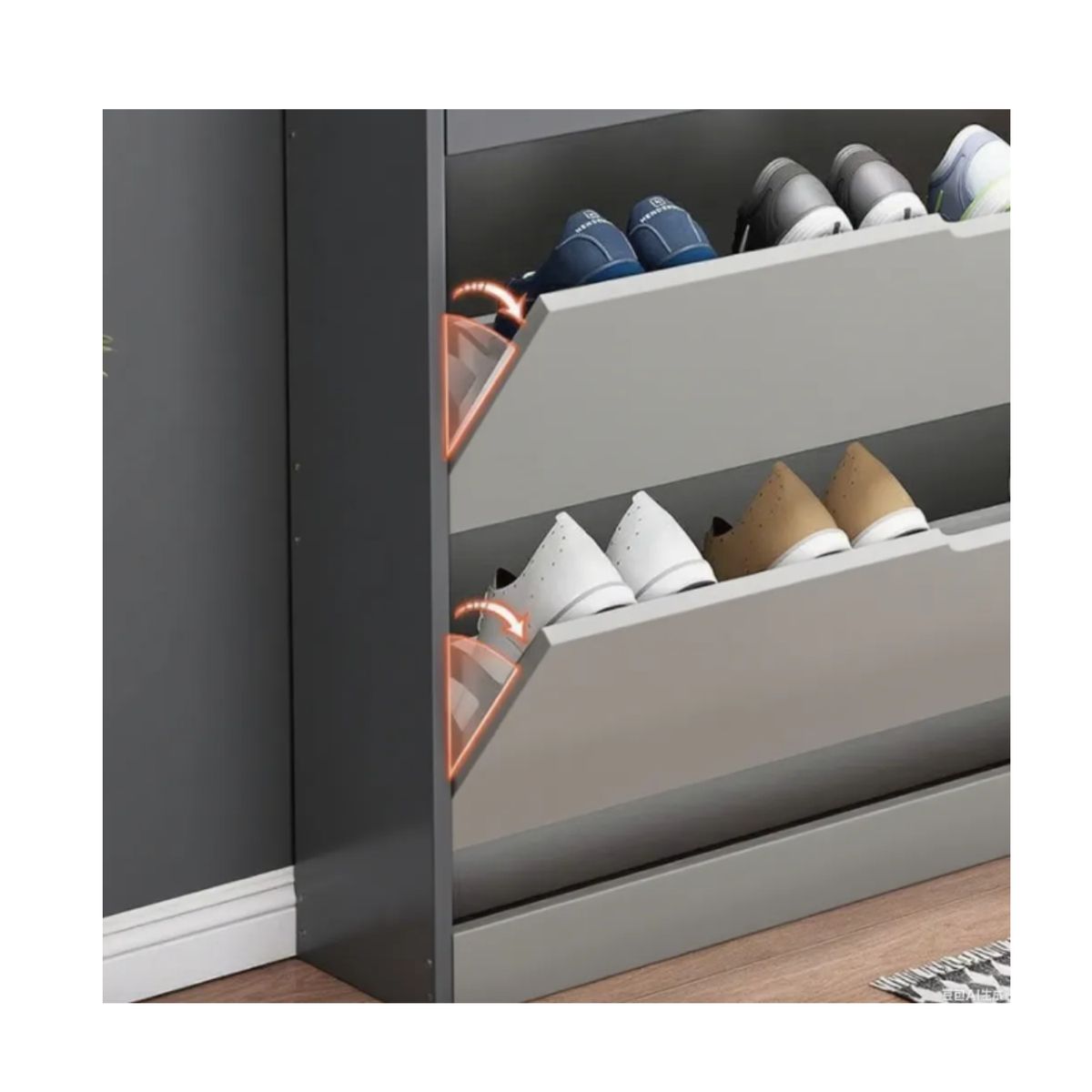 GENERICO - Zapatero Organizador De Entrada Moderno Color Gris