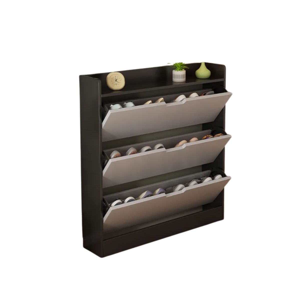 GENERICO - Zapatero Organizador De Entrada Moderno Color Gris