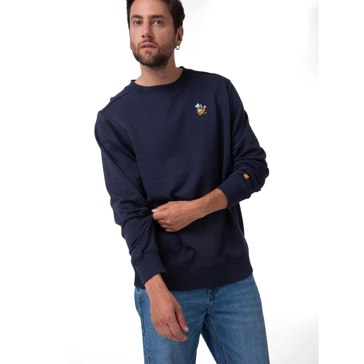 CAT - Polerón Hombre Graphic Fleece Azul Oscuro CAT