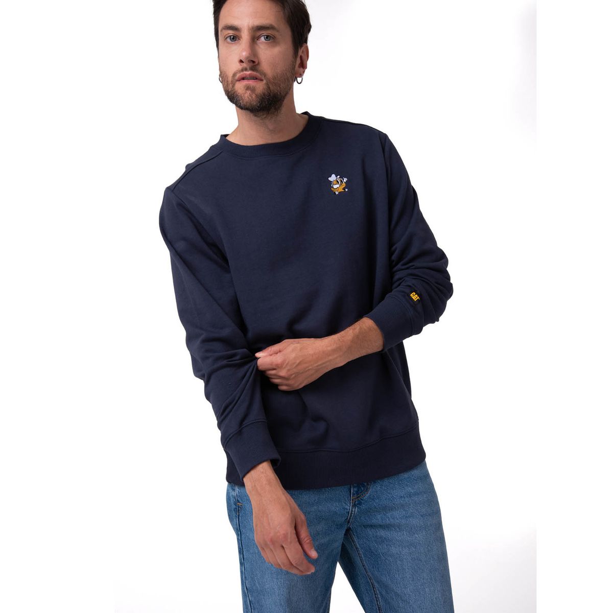 CAT - Polerón Hombre Graphic Fleece Azul Oscuro CAT