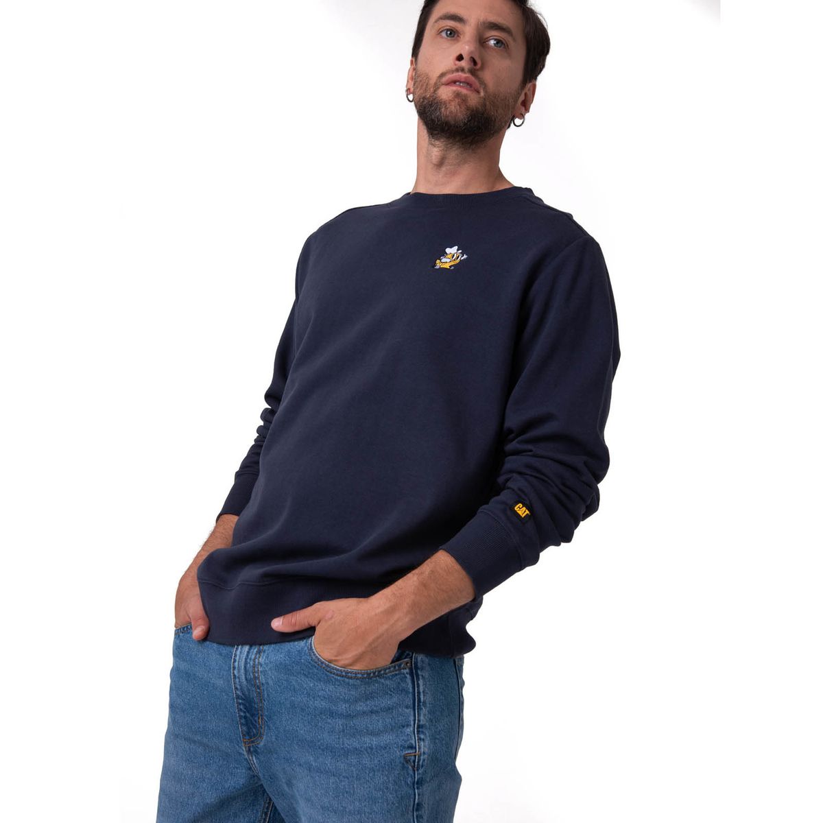 CAT - Polerón Hombre Graphic Fleece Azul Oscuro CAT